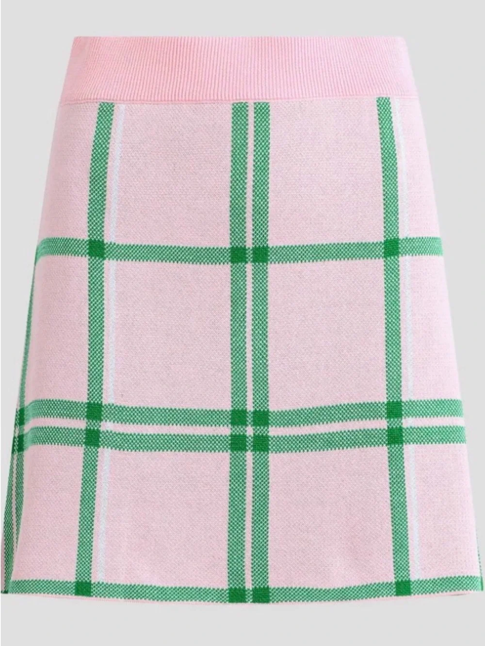 Favorite Daughter Pink and Green Plaid Knit Skirt Set New with Tags